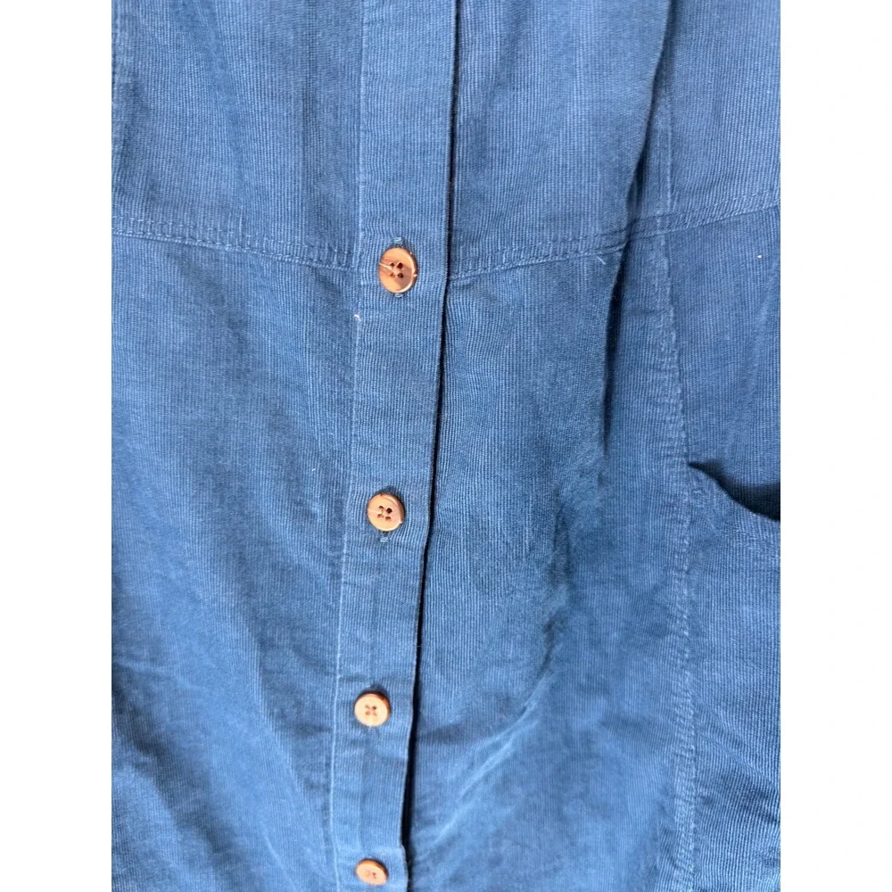 J. Jill Corduroy Dress Teal Long Sleeve‎ Festival Heritage Cabin Prairie XS
